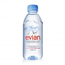 Вода Evian/Эвиан 0.33 литра. без газа. пэт. белый 24 шт. в упаковке
