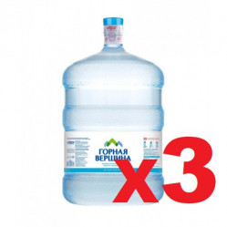 Вода Горная Вершина минеральная питьевая 19 литров упаковка 3 шт