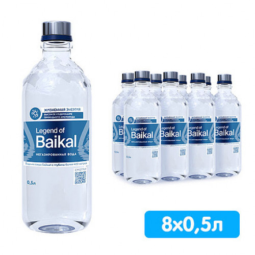 Вода Легенда Байкала (Legend of Baikal), стекло, 0,5 л без газа (8 шт ...