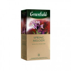 Чай Greenfield черный с чабрецом, мятой и листом черной смородины Spring Melody в саше 25 пак.