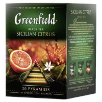 Чай Greenfield черный с ароматом красного апельсина Sicilian Citrus в саше 20 пирамидок